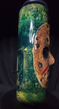 Load image into Gallery viewer, Jason Voorhees Mask Hand Sculpted Tumbler Cup - TabbyCrafts.com