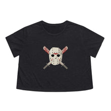 Load image into Gallery viewer, Mask and Machette on Flowy Cropped Tee - TabbyCrafts.com