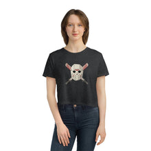 Load image into Gallery viewer, Mask and Machette on Flowy Cropped Tee - TabbyCrafts.com