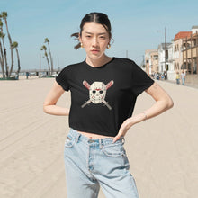 Load image into Gallery viewer, Mask and Machette on Flowy Cropped Tee - TabbyCrafts.com