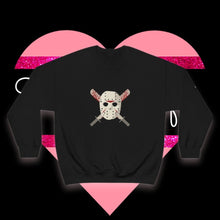 Load image into Gallery viewer, Mask and Machette on Unisex Heavy Blend™ Crewneck Sweatshirt - TabbyCrafts.com