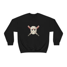 Load image into Gallery viewer, Mask and Machette on Unisex Heavy Blend™ Crewneck Sweatshirt - TabbyCrafts.com