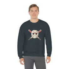 Load image into Gallery viewer, Mask and Machette on Unisex Heavy Blend™ Crewneck Sweatshirt - TabbyCrafts.com