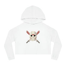 Load image into Gallery viewer, Mask and Machette - Women’s Cropped Hooded Sweatshirt - TabbyCrafts.com