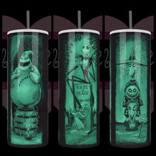 Load image into Gallery viewer, Nightmare Xmas on Stretching Walls in Mansion Handcrafted 20oz Stainless Steel Tumbler - TabbyCrafts.com
