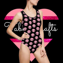 Load image into Gallery viewer, Pink Skull Classic One-Piece Swimsuit - TabbyCrafts.com
