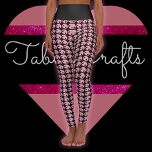 Load image into Gallery viewer, Pink Skull - High Waisted Yoga Leggings - TabbyCrafts.com