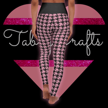 Load image into Gallery viewer, Pink Skull - High Waisted Yoga Leggings - TabbyCrafts.com