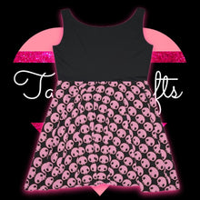 Load image into Gallery viewer, Pink Skull Women's Skater Dress - TabbyCrafts.com