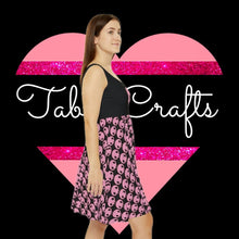 Load image into Gallery viewer, Pink Skull Women's Skater Dress - TabbyCrafts.com