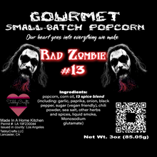 Load image into Gallery viewer, Gourmet Small Batch Crafted Popcorn - RAD ZOMBIE #13 (Hickory BBQ)
