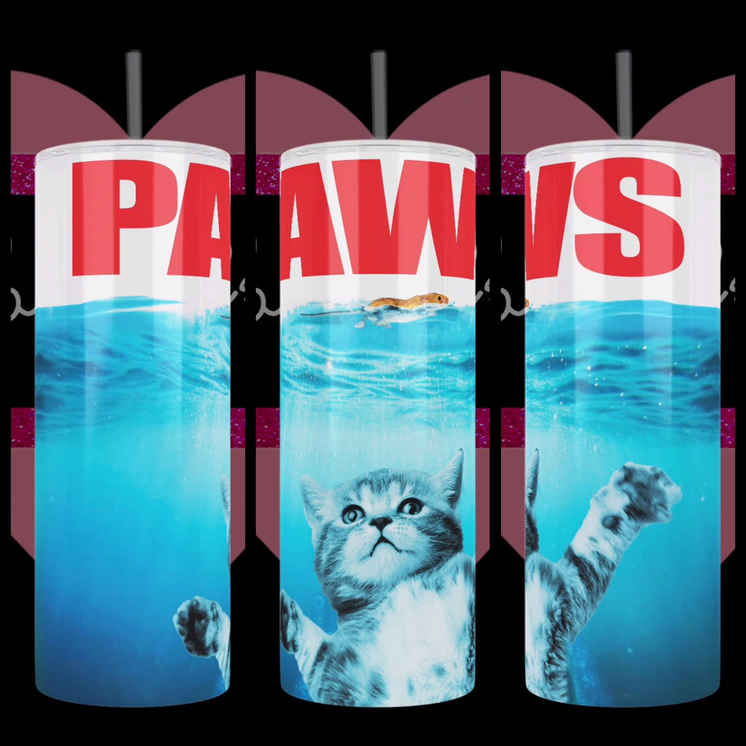 PAWS Kitty Handcrafted 20oz Stainless Steel Tumbler