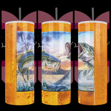 Load image into Gallery viewer, Bass Fish Painting Handcrafted 20oz Stainless Steel Tumbler
