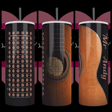 Load image into Gallery viewer, Guitar and Cords Handcrafted 20oz Stainless Steel Tumbler
