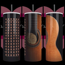 Load image into Gallery viewer, Guitar and Cords Handcrafted 20oz Stainless Steel Tumbler
