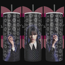 Load and play video in Gallery viewer, Wednesday Web and Daisies Custom 20oz Stainless Steel Tumbler
