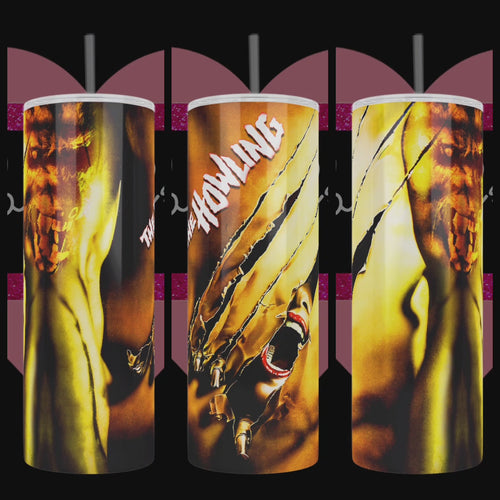 The Howling 80s horror movie on a hot & cold metal tumbler cup
