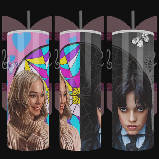 Handcrafted "Enid & Wednesday" Inspired 20oz Stainless Steel Tumbler