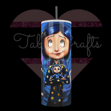 Load and play video in Gallery viewer, Handcrafted &quot;Other Mother&quot; Coraline 20oz Stainless Steel Tumbler
