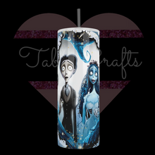 Load and play video in Gallery viewer, Handcrafted &quot;Corpse Bride&quot; Tim Burton Inspired 20oz Stainless Steel Tumbler
