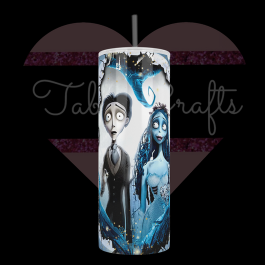 Handcrafted "Corpse Bride" Tim Burton Inspired 20oz Stainless Steel Tumbler