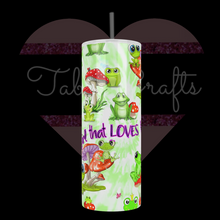 Load and play video in Gallery viewer, Handcrafted &quot;Just a Girl That Loves Frogs&quot; 20oz Stainless Steel Tumbler
