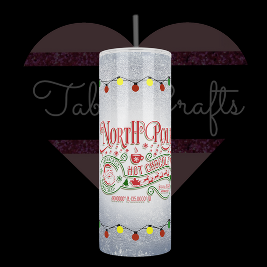 Handcrafted "North Pole Hot Chocolate" Exclusive Design 20oz Stainless Steel Tumbler