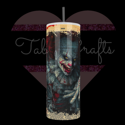 Handcrafted "Pennywise" with Scroll 20oz Stainless Steel Tumbler