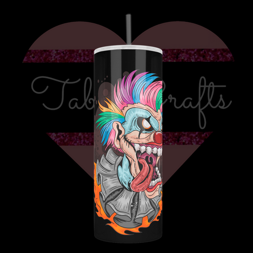 Handcrafted Punk Clown 20oz Stainless Steel Tumbler