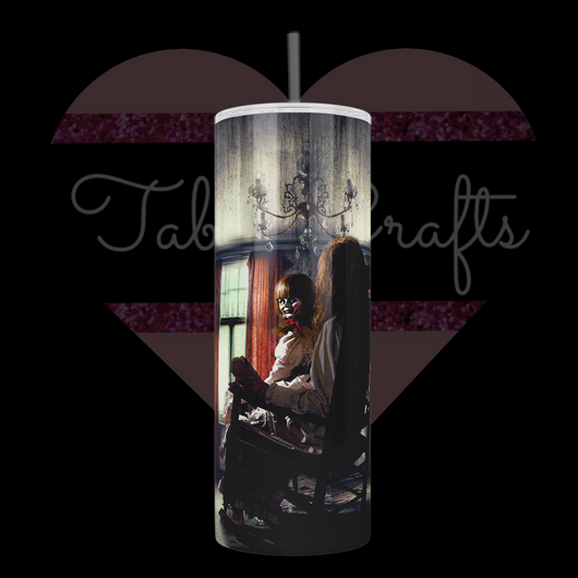Handcrafted "Sitting with Annabelle" 20oz Stainless Steel Tumbler
