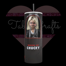 Load and play video in Gallery viewer, Handcrafted &quot;Boxed Tiffany&quot; Bride Of Chucky 20oz Stainless Steel Tumbler
