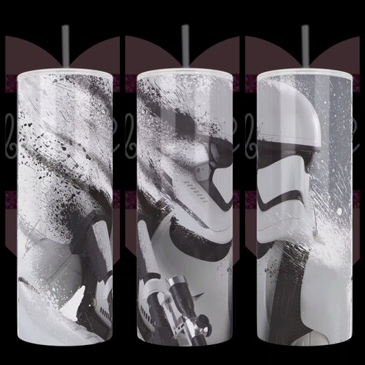 Handcrafted "Galaxy Wars Melting Storm Trooper" Clone 20oz Stainless Steel Tumbler - TabbyCrafts.com