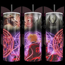 Load and play video in Gallery viewer, Handcrafted &quot;Fullmetal Alchemist&quot; Exclusive Design 20oz Stainless Steel Tumbler
