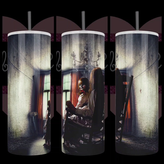 Handcrafted "Sitting with Annabelle" 20oz Stainless Steel Tumbler