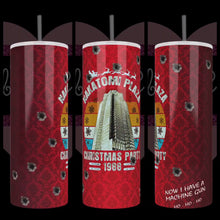 Load and play video in Gallery viewer, Handcrafted Nakatomi Plaza Christmas Party 20oz Stainless Steel Tumbler - TabbyCrafts.com
