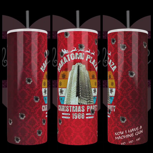 Handcrafted Nakatomi Plaza Christmas Party 20oz Stainless Steel Tumbler - TabbyCrafts.com