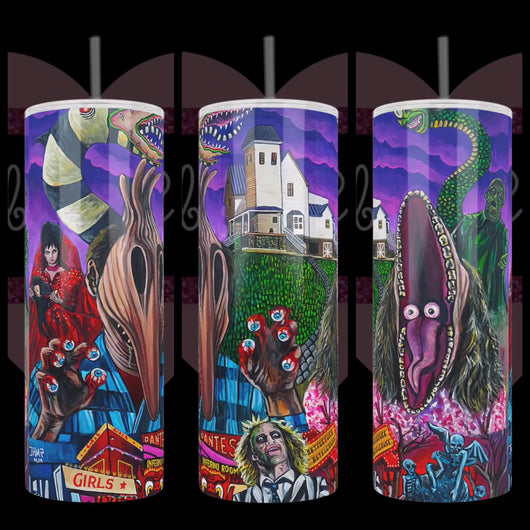 Handcrafted "Beetlejuice" Inspired Movie Sceens 20oz Stainless Steel Tumbler - TabbyCrafts.com