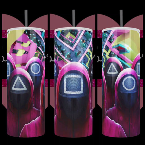 Squid Game inspired design on hot & cold tumbler