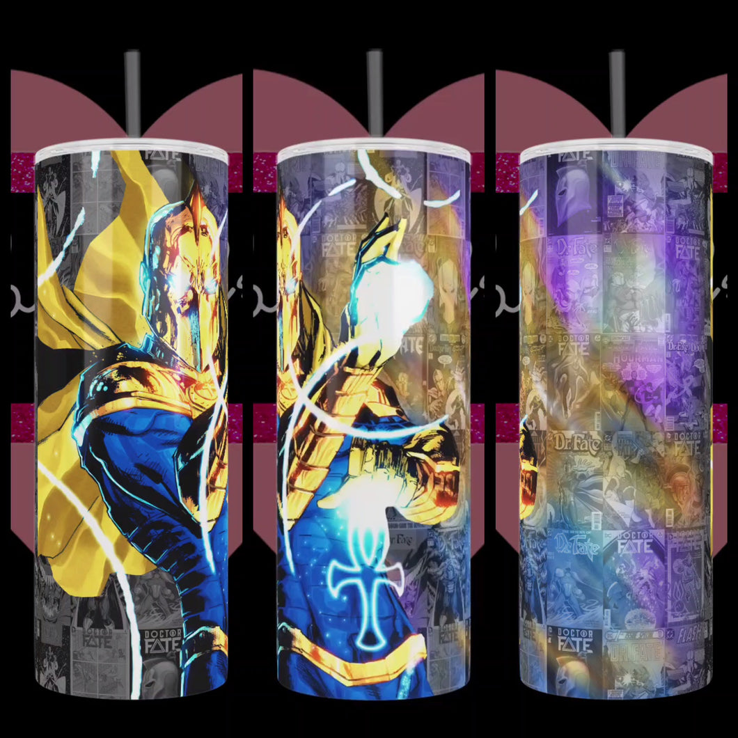 Doctor Fate Comic Covers Handcrafted on 20oz Stainless Steel Tumbler