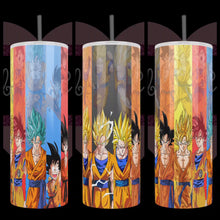 Load and play video in Gallery viewer, Dragon Ball Goku Stages Handcrafted 20oz Stainless Steel Tumbler
