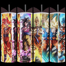 Load and play video in Gallery viewer, Dragon Ball - Goku Stages Airbrush Style Handcrafted 20oz Stainless Steel Tumbler
