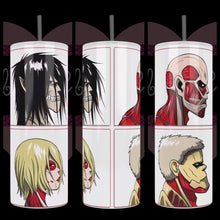 Load and play video in Gallery viewer, Gorillaz / AOT Mash-Up Handcrafted 20oz Stainless Steel Tumbler
