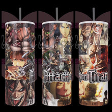 Load and play video in Gallery viewer, AOT &quot;Titans&quot; Collage Handcrafted 20oz Stainless Steel Tumbler
