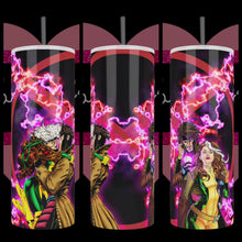 Load and play video in Gallery viewer, Rogue and Gambit Custom Handcrafted 20oz Stainless Steel Tumbler
