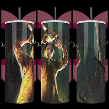 Load and play video in Gallery viewer, DBDL Leatherface Inspired Handcrafted 20oz Stainless Steel Tumbler
