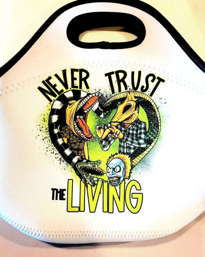 Beetlejuice Never Trust The Living Handcrafted Lunch Tote Bag - TabbyCrafts LLC - TabbyCrafts.com