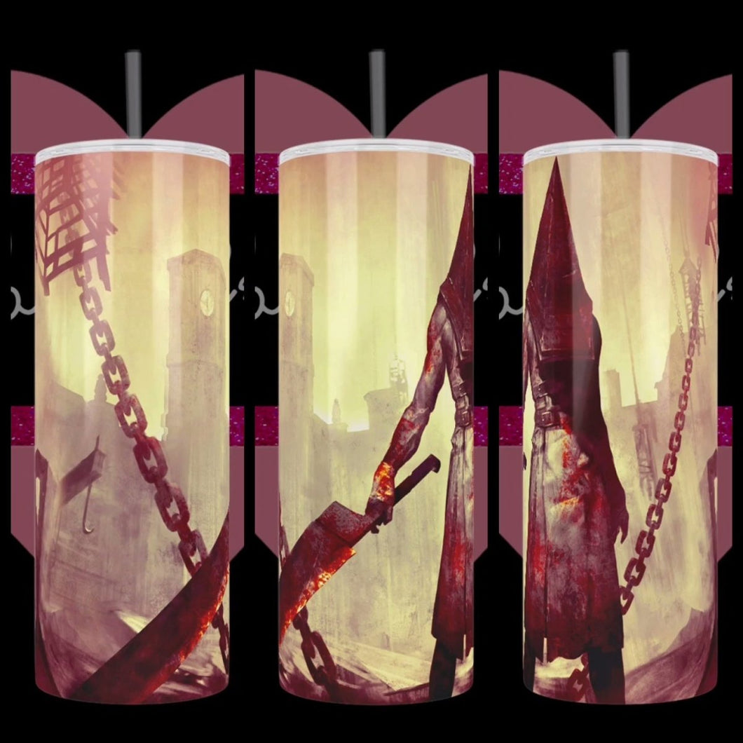 DBDL Pyramid Head Inspired Handcrafted 20oz Stainless Steel Tumbler - TabbyCrafts.com
