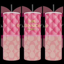 Load image into Gallery viewer, Designer Bag Design &quot;Coach&quot; Handcrafted on a 20oz Stainless Steel Tumbler - TabbyCrafts LLC - TabbyCrafts.com
