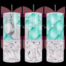 Load image into Gallery viewer, Designer Bag Design &quot;Tiffany &amp; Co&quot; Handcrafted 20oz Stainless Steel Tumbler - TabbyCrafts LLC - TabbyCrafts.com
