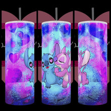 Load image into Gallery viewer, Experiments Love Stitch &amp; Angel Handcrafted Custom 20oz Stainless Steel Tumbler - TabbyCrafts.com
